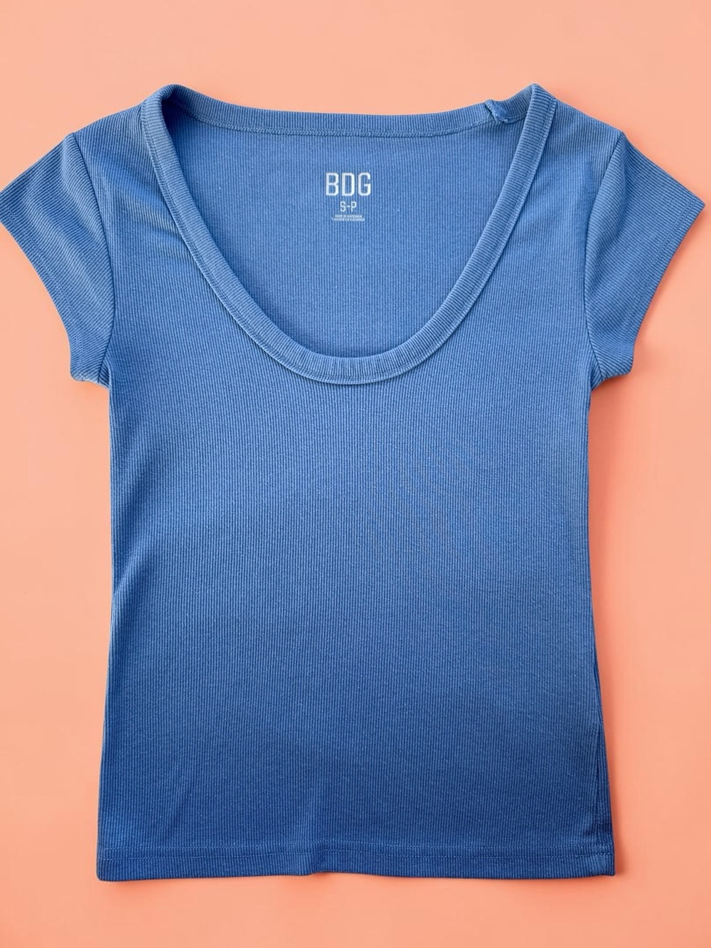 ✨BDG✨Off-duty ribbed scoop neck short sleeve